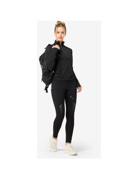 Longsleeve termoaktywny damski super.natural w sierra140 pocket zip 1/4 czarna