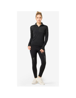 Longsleeve termoaktywny damski super.natural w sierra140 pocket zip 1/4 czarna 2