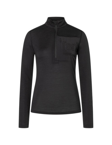 Longsleeve termoaktywny damski super.natural w sierra140 pocket zip 1/4 czarna