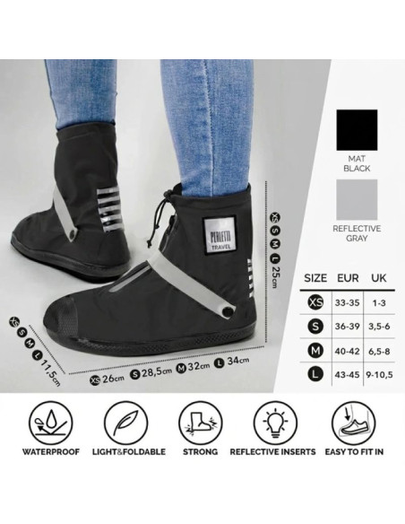 Perletti ochraniacze na buty wodoodporne czarne niskie r. m
