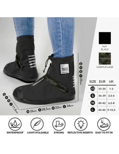 Perletti ochraniacze na buty wodoodporne czarne niskie r.l