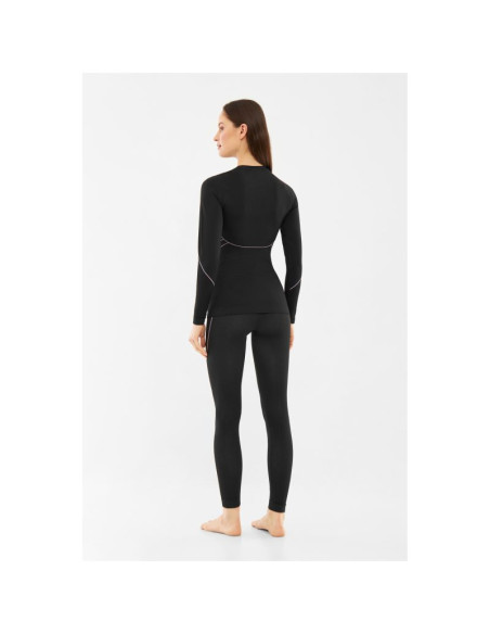 Bielizna damska viking etna 2.0 lady longsleeve bamboo czarno-fioletowa
