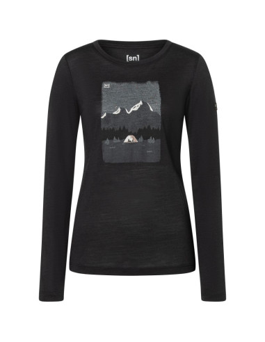 Longsleeve damski super.natural w outdoor night ls czarny