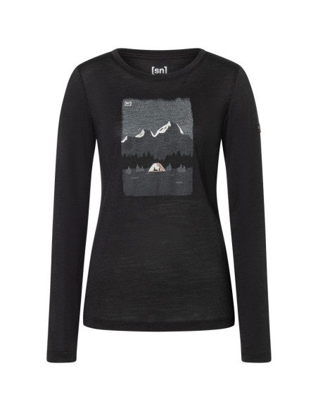 Longsleeve damski super.natural w outdoor night ls czarny