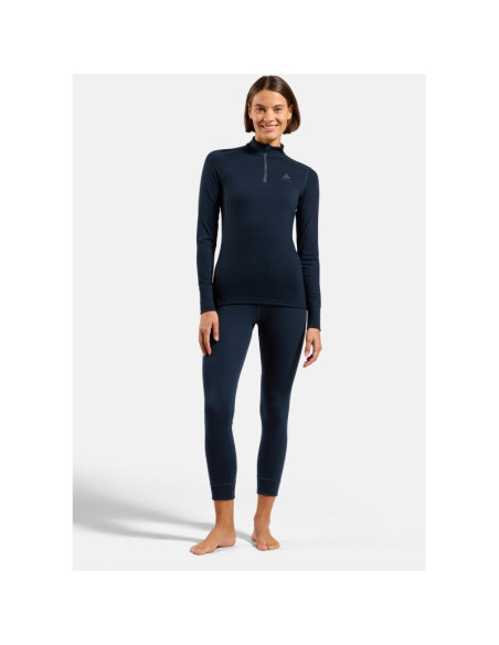 Koszulka termoaktywna z długim rękawem damska odlo merino 200 bl top turtle neck l/s half zip granatowa