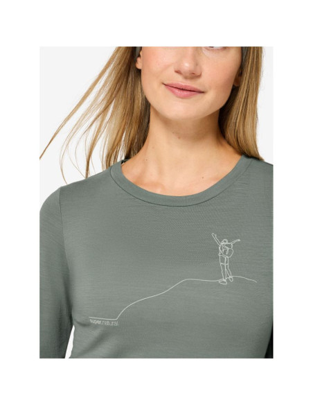 Longsleeve damski super.natural w bergglück ls zielony