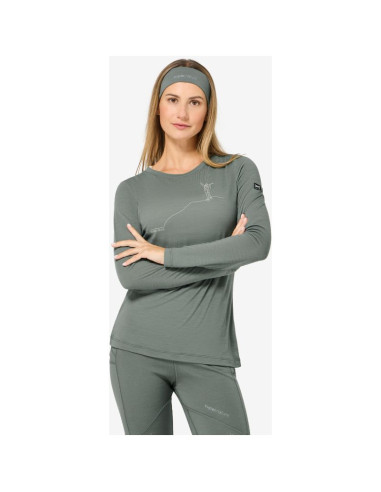 Longsleeve damski super.natural w bergglück ls zielony