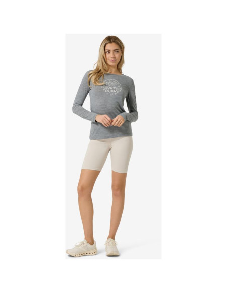 Koszulka termoaktywna z długim rękawem damska super.natural w mountain girl ls szara