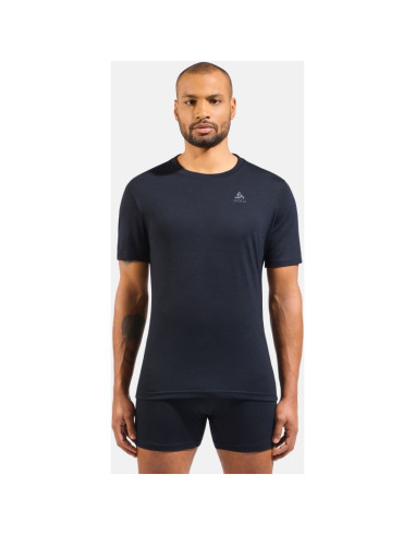 Koszulka termoaktywna z krótkim rękawem męska odlo merino 160 bl top crew neck s/s czarna