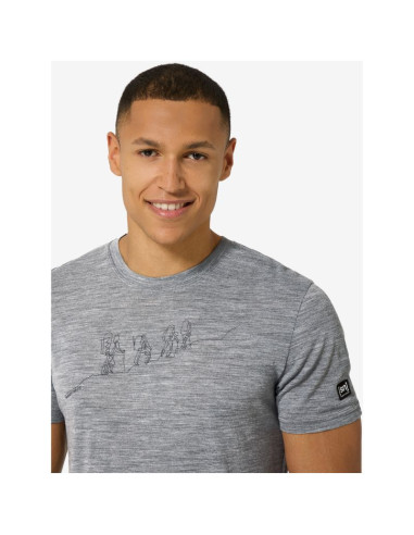 Koszulka z krótkim rękawem męska super.natural m hiking tee szara