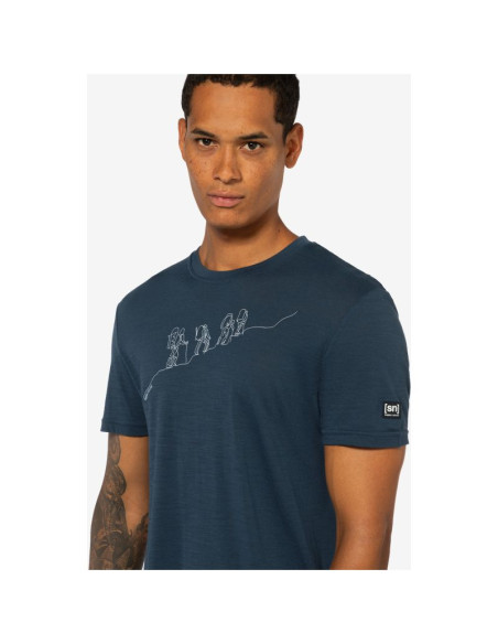 Koszulka z krótkim rękawem męska super.natural m hiking tee granatowa
