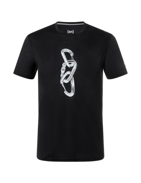 Koszulka z krótkim rękawem męska super.natural m carabineri tee czarna