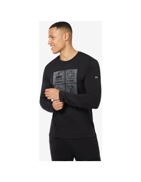 Longsleeve super.natural m swiss lodge ls czarny