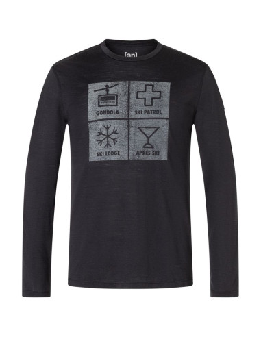 Longsleeve super.natural m swiss lodge ls czarny