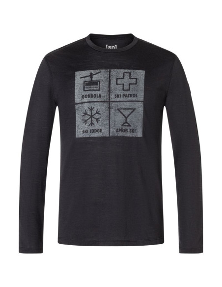 Longsleeve super.natural m swiss lodge ls czarny