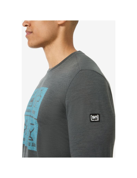 Longsleeve super.natural m swiss lodge ls szary