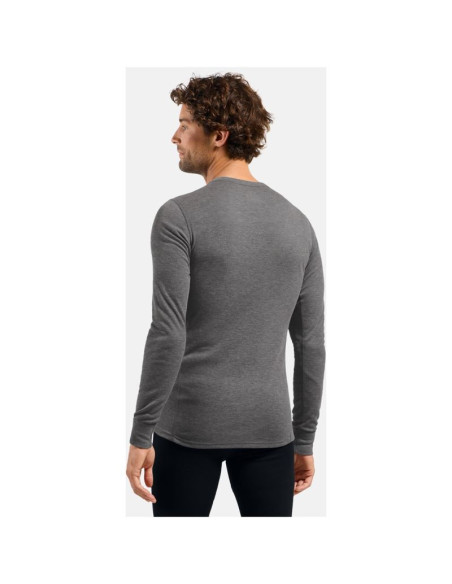 Koszulka termoaktywna z długim rękawem męska odlo active warm bl top crew neck l/s szary
