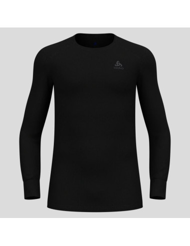Koszulka termoaktywna z długim rękawem męska odlo active warm bl top crew neck l/s czarna