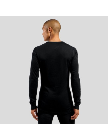 Koszulka termoaktywna z długim rękawem męska odlo active warm bl top crew neck l/s czarna