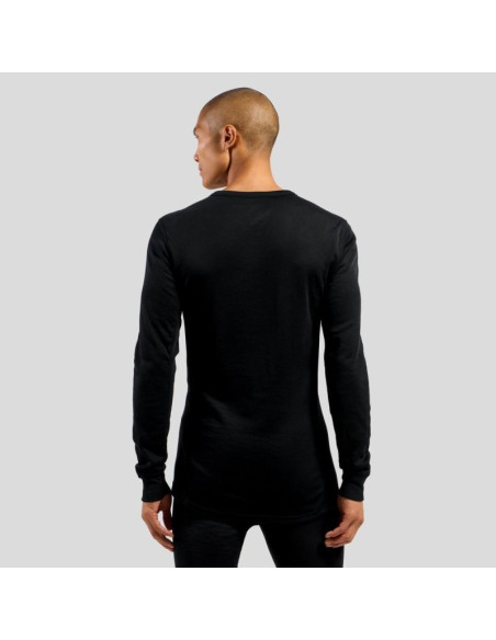 Koszulka termoaktywna z długim rękawem męska odlo active warm bl top crew neck l/s czarna