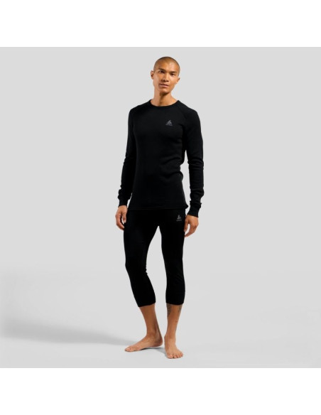 Koszulka termoaktywna z długim rękawem męska odlo active warm bl top crew neck l/s czarna