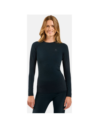 Koszulka termoaktywna damska odlo performance warm bl top crew neck l/s czarna