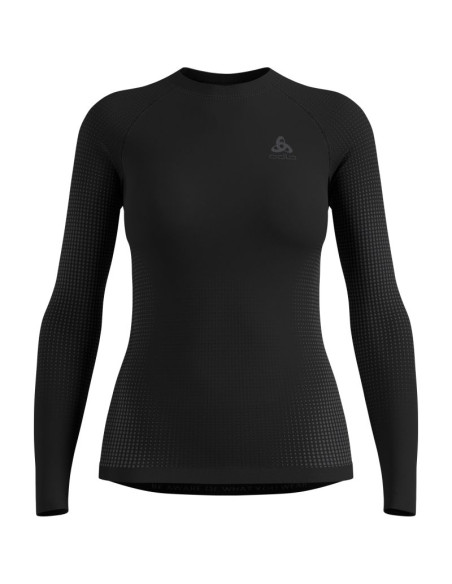 Koszulka termoaktywna damska odlo performance warm bl top crew neck l/s czarna