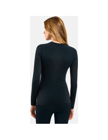 Koszulka termoaktywna damska odlo performance warm bl top crew neck l/s czarna