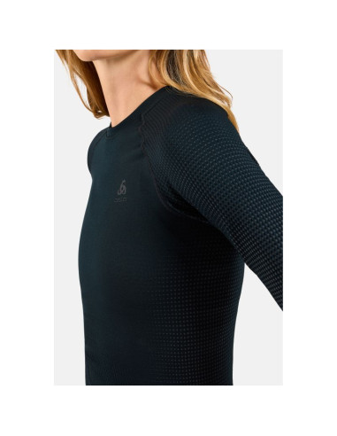 Koszulka termoaktywna damska odlo performance warm bl top crew neck l/s czarna