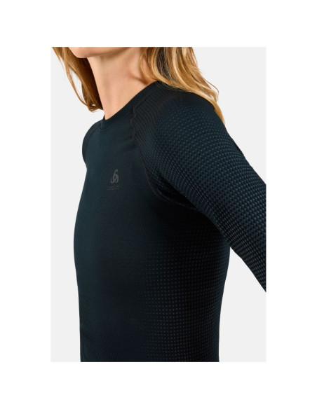 Koszulka termoaktywna damska odlo performance warm bl top crew neck l/s czarna