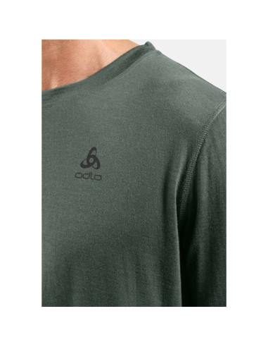 Bielizna termoaktywna z długim rękawem odlo bl top crew neck l/s merino 160 zielona