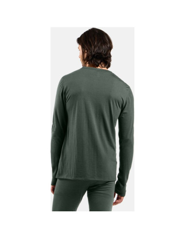 Bielizna termoaktywna z długim rękawem odlo bl top crew neck l/s merino 160 zielona