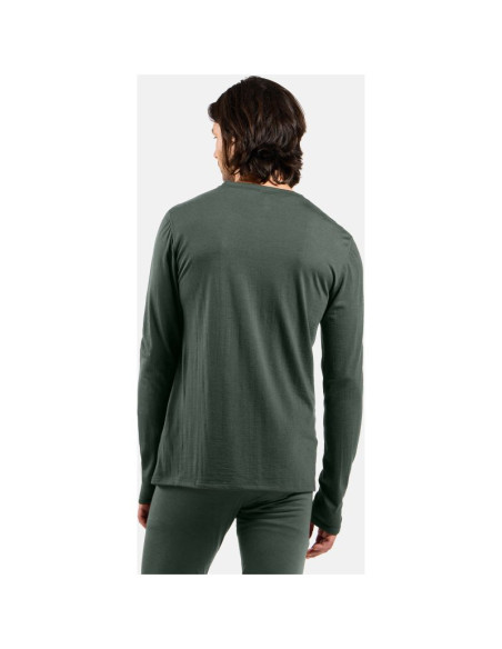 Bielizna termoaktywna z długim rękawem odlo bl top crew neck l/s merino 160 zielona