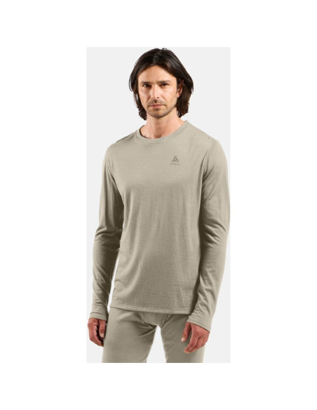 Bielizna termoaktywna z długim rękawem odlo bl top crew neck l/s merino 160 szara