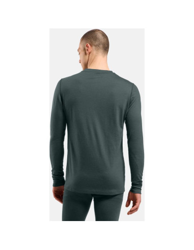 Bielizna termoaktywna z długim rękawem odlo bl top crew neck l/s merino 200 zielona