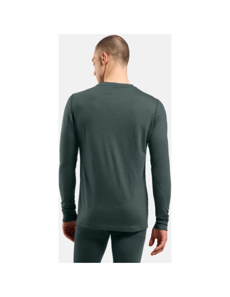 Bielizna termoaktywna z długim rękawem odlo bl top crew neck l/s merino 200 zielona