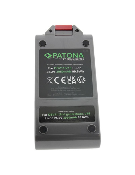 Patona premium akumulator dyson v11 (2.generation) v15, 3950mah, 25.2v li-ion