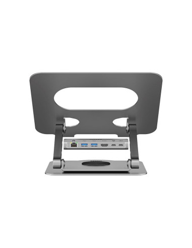 Unitek podstawka pod laptop z hub usb-c 5w1 2x usb-a hdmi 2.0 rj45 pd100w