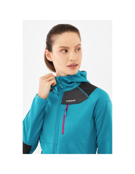 Bluza damska viking yosemite hoodie lady rozpinana z kapturem turkusowa