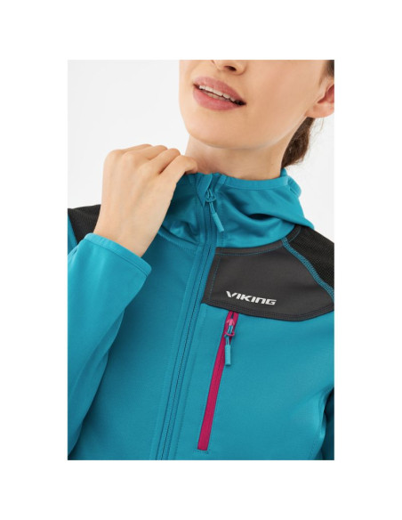 Bluza damska viking yosemite hoodie lady rozpinana z kapturem turkusowa