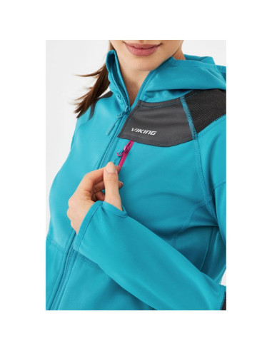 Bluza damska viking yosemite hoodie lady rozpinana z kapturem turkusowa