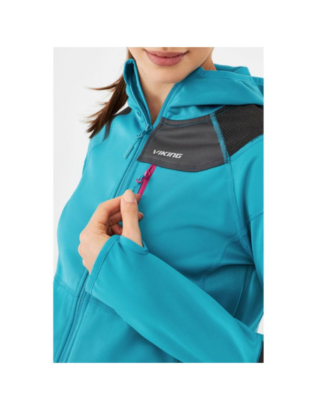 Bluza damska viking yosemite hoodie lady rozpinana z kapturem turkusowa