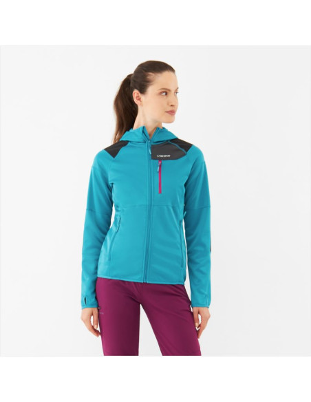 Bluza damska viking yosemite hoodie lady rozpinana z kapturem turkusowa