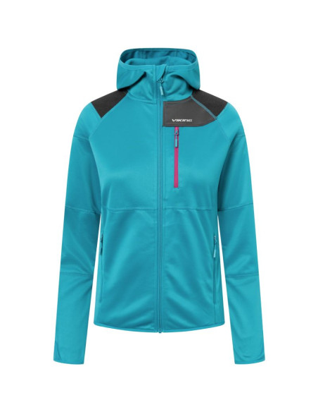 Bluza damska viking yosemite hoodie lady rozpinana z kapturem turkusowa