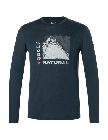 Longsleeve super.natural m super mountain ls granatowy