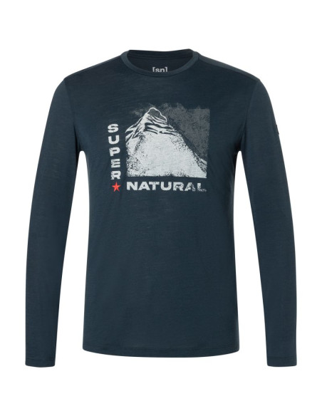Longsleeve super.natural m super mountain ls granatowy