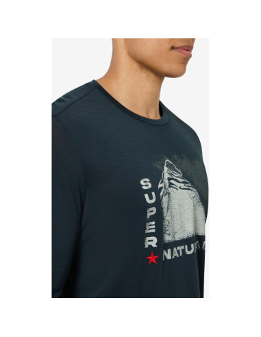 Longsleeve super.natural m super mountain ls granatowy