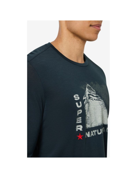 Longsleeve super.natural m super mountain ls granatowy