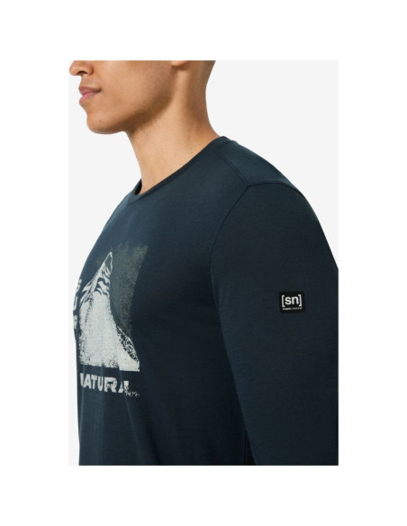 Longsleeve super.natural m super mountain ls granatowy