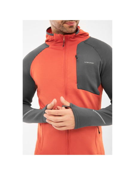 Bluza męska viking birger man rozpinana z kapturem pomarańczowo szara